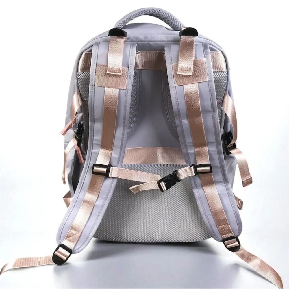 Travel Carry On Backpack 18.5" Purple/Pink USB Port Laptop Shoe Comp TSA Travel Purple - Image 5