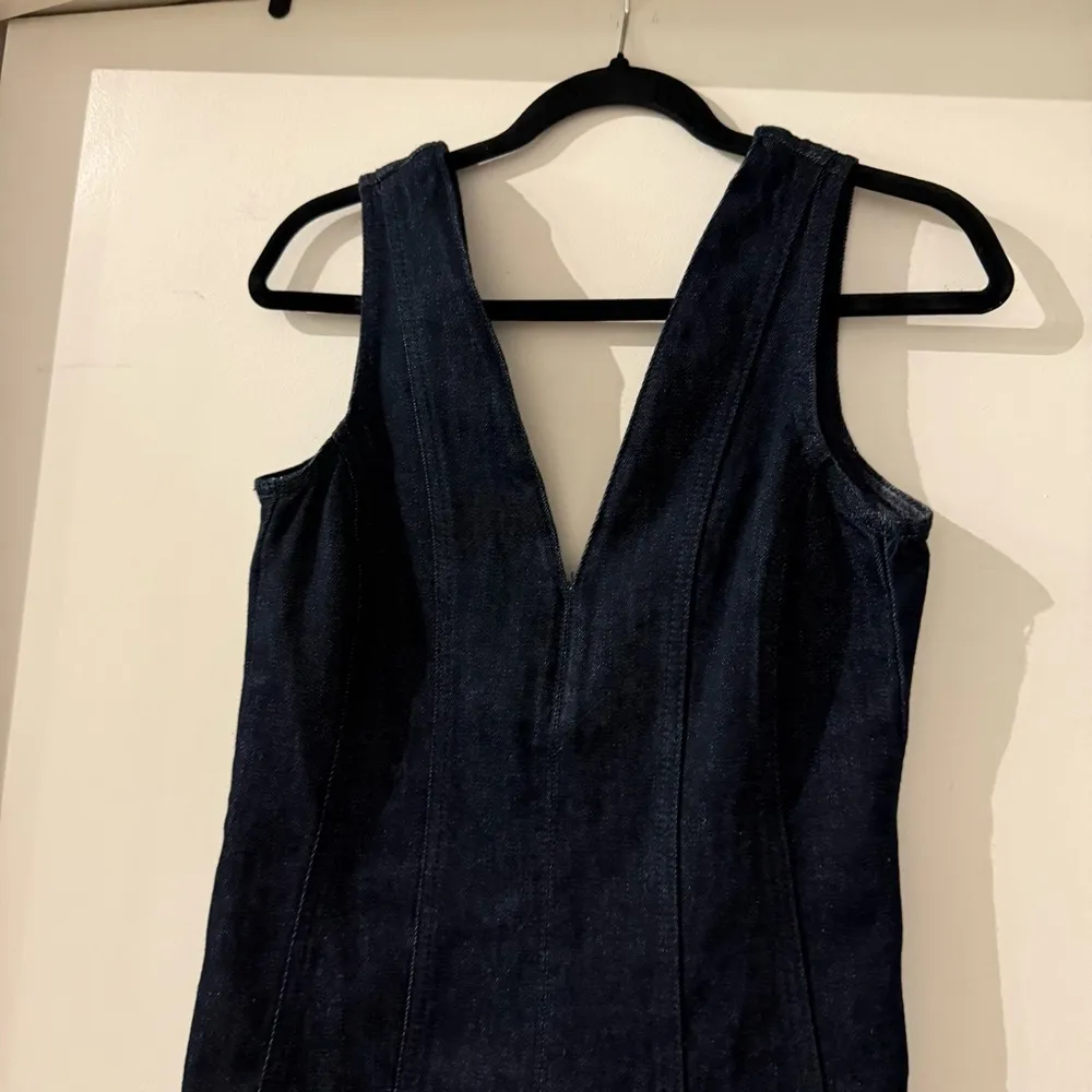 NWT ZARA V NECK DARK DENIM OVERALL - Image 5