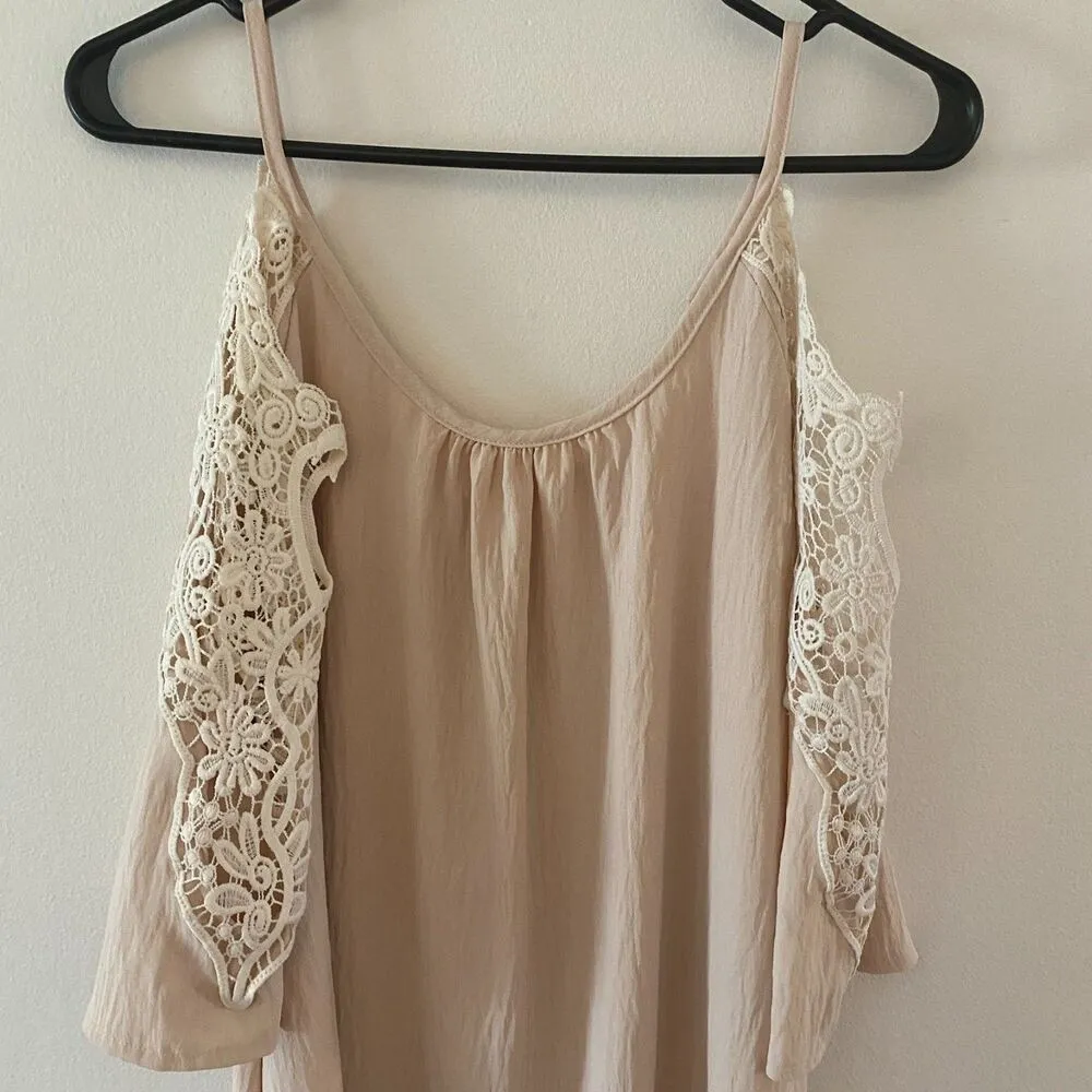 Shein Beige Coverup Fringe Women's Sz Medium - Image 13