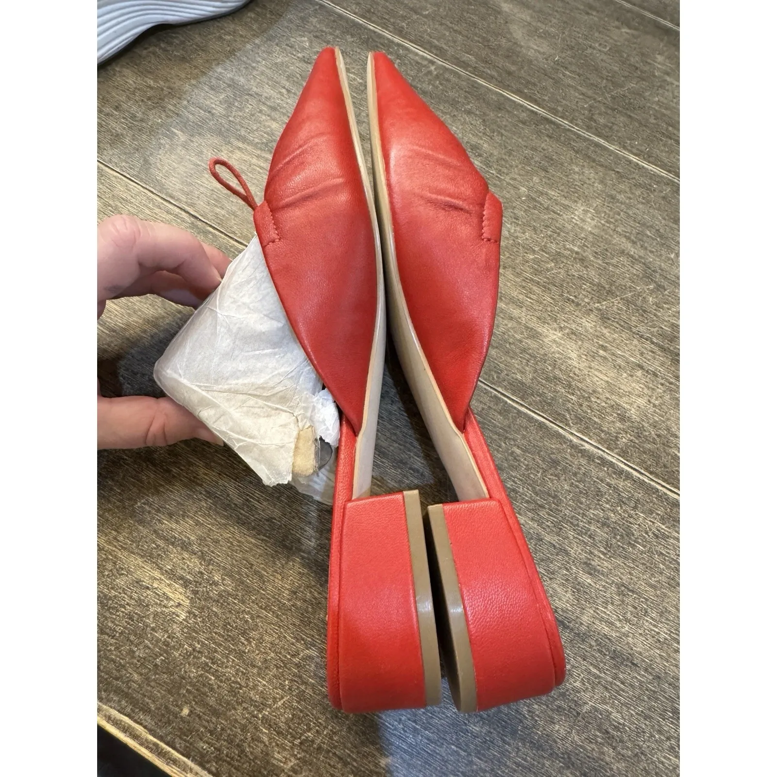 Steve Madden Lorrin Red Leather Bow Pointed-Toe Mules - Image 9
