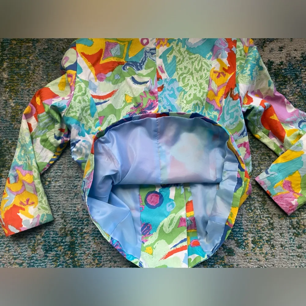 Vintage 80s Anne Crimmins for Uni Collections abstract cotton skirt suit, size 8 - Image 14