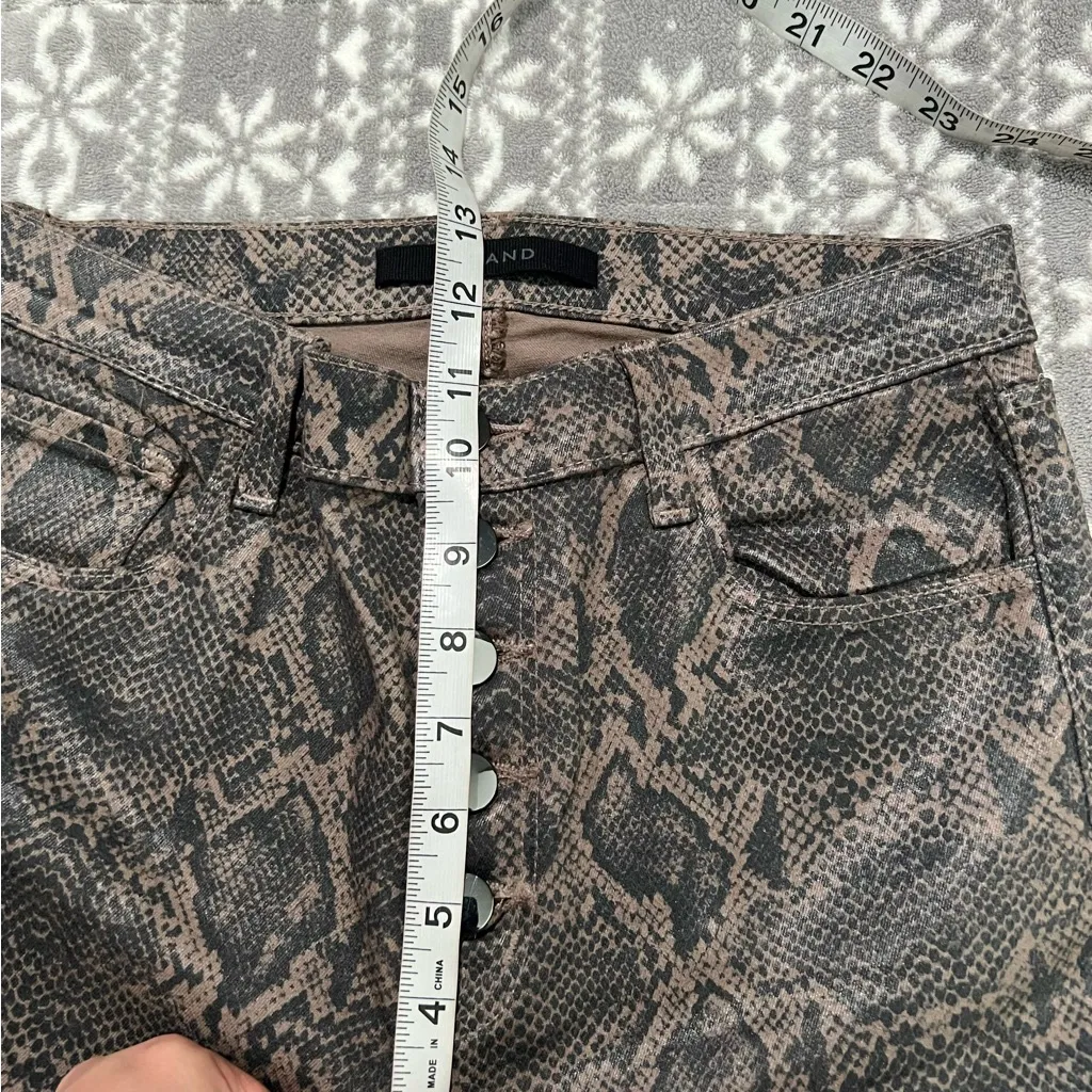 J Brand Lillie High‎ Rise Skinny Coated Snakeskin In BOA Size 27 - Image 11