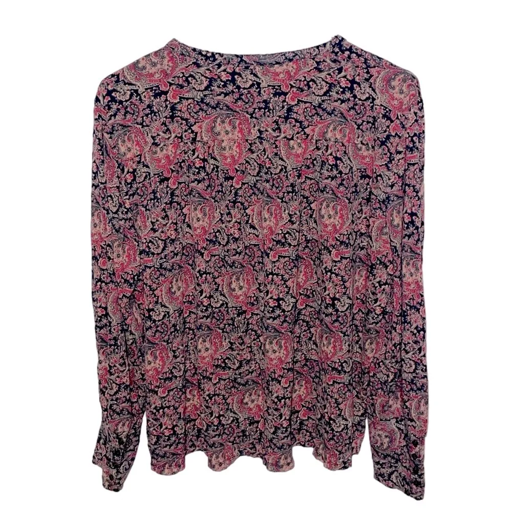 Lucky Top Women Large Paisley Peasant Retro Shabby Boho Hippie Dark Fairy Grunge - Image 3