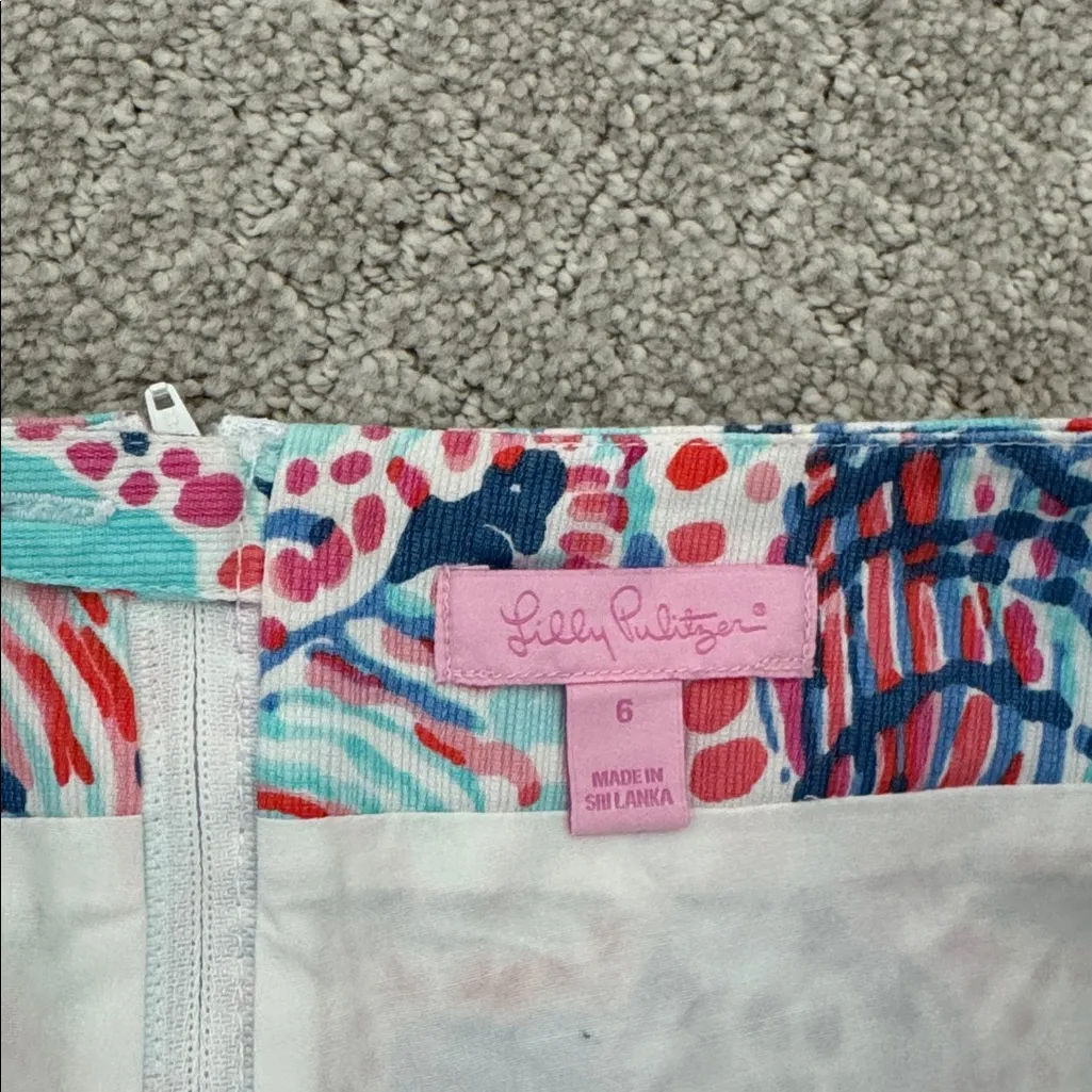 Lilly Pulitzer #97951 Women's Blue Pink Marigold Skirt Shell Me About it Size 6 - Image 4