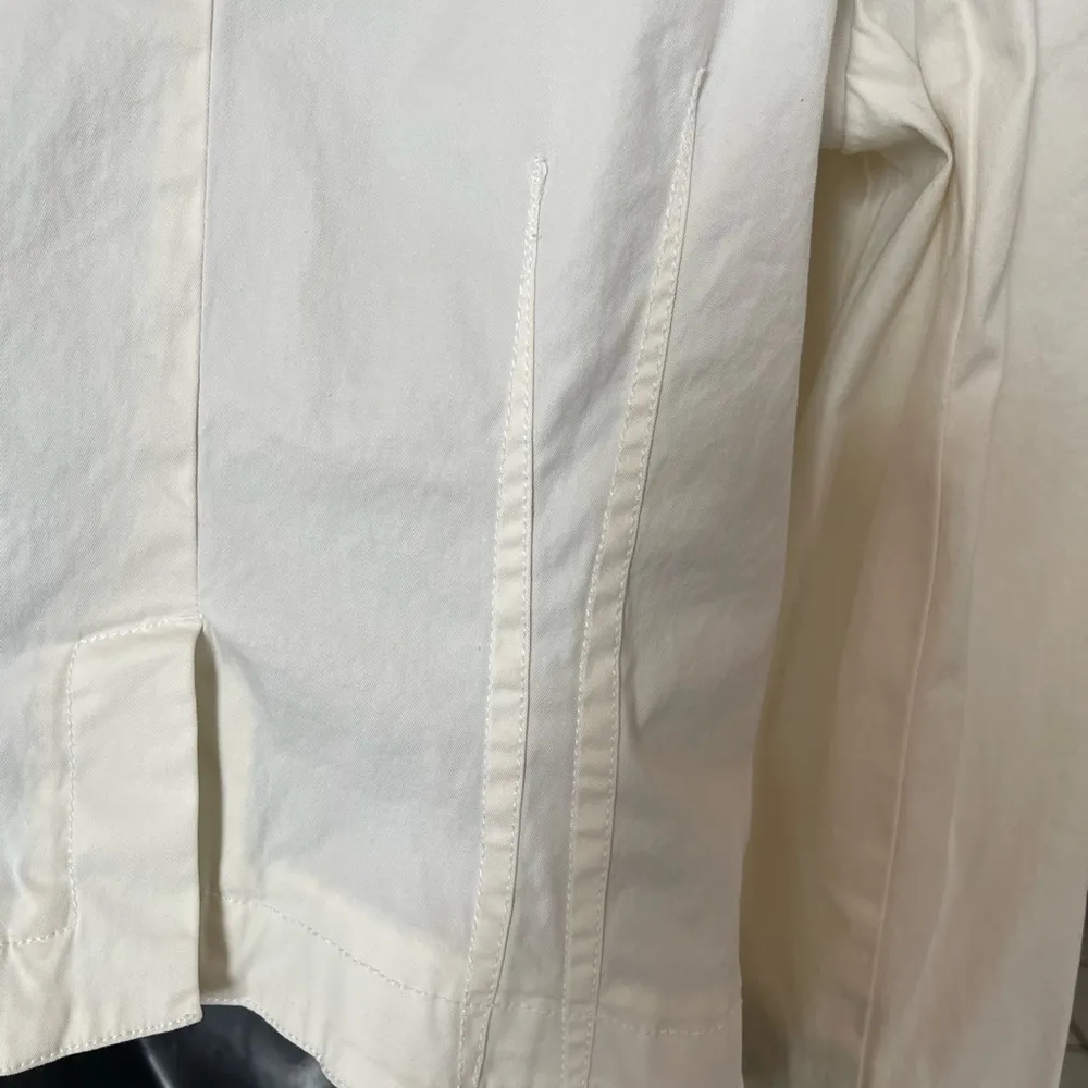 Guess Jean Blazer Jacket Women size M stretchy Coastal Denim cream color - Image 4