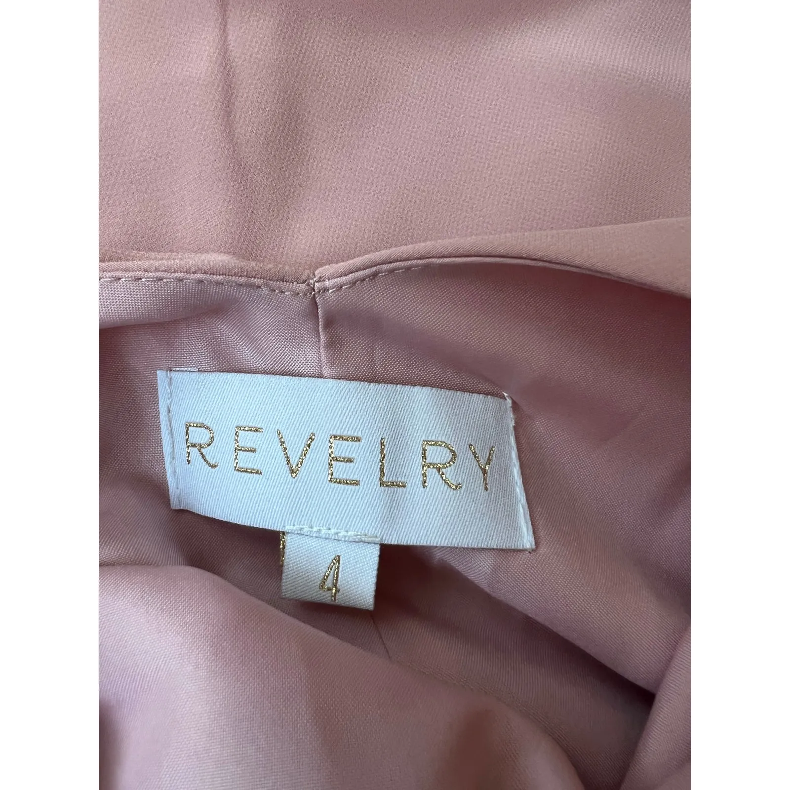 Revelry Athena maxi Gown Dress pink size 4 open back high crisscross neck - Image 7