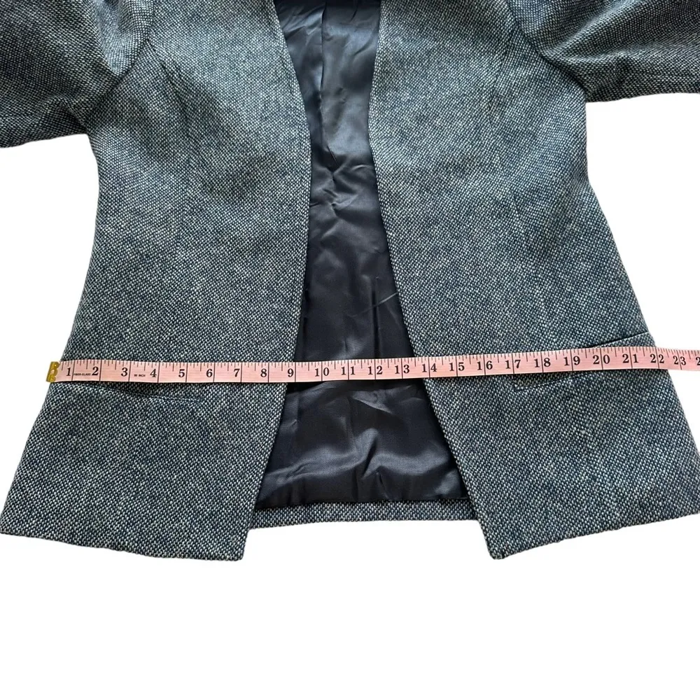 Pendleton Sz‎ S NWT Women's Gray Blue Open Front Long Sleeve Wool Blazer - Image 13