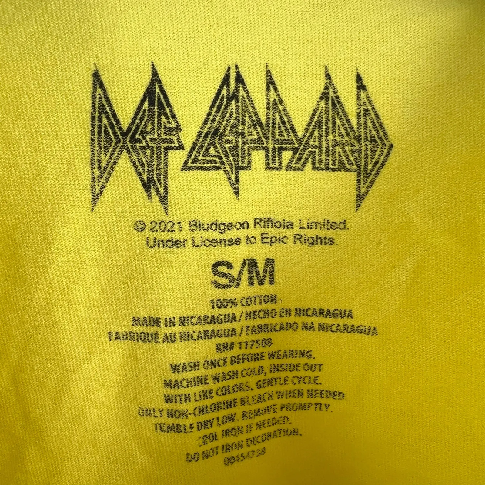 Def Leppard‎ Tee S/M Long Sleeve Cropped Yellow - Image 4