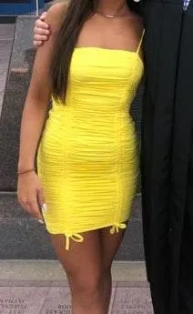 Tiger Mist Yellow Mini Dress - Image 2