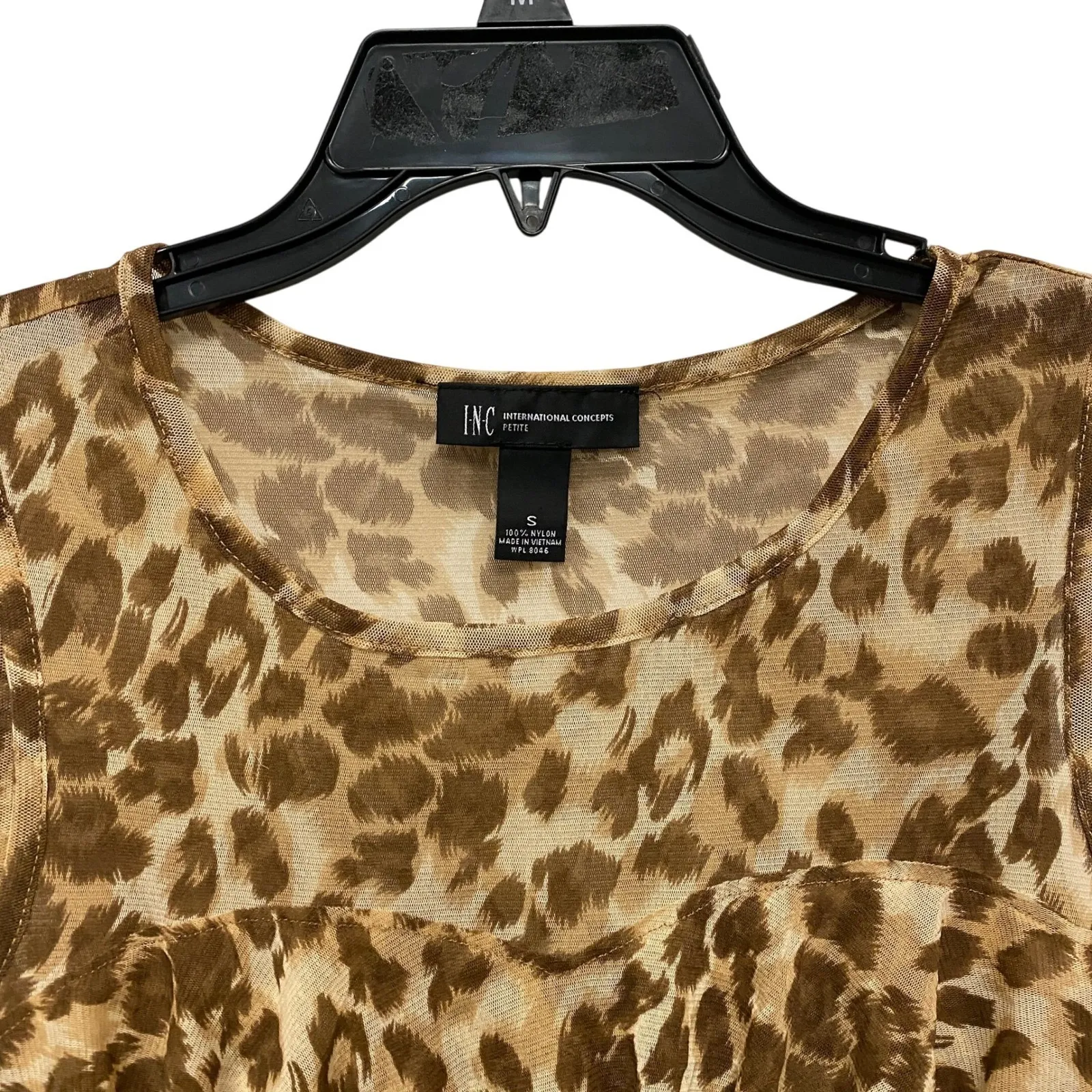 Vintage INC International Concepts Women Small Leopard Print Ruffled Tier Y2K Brown - Image 2