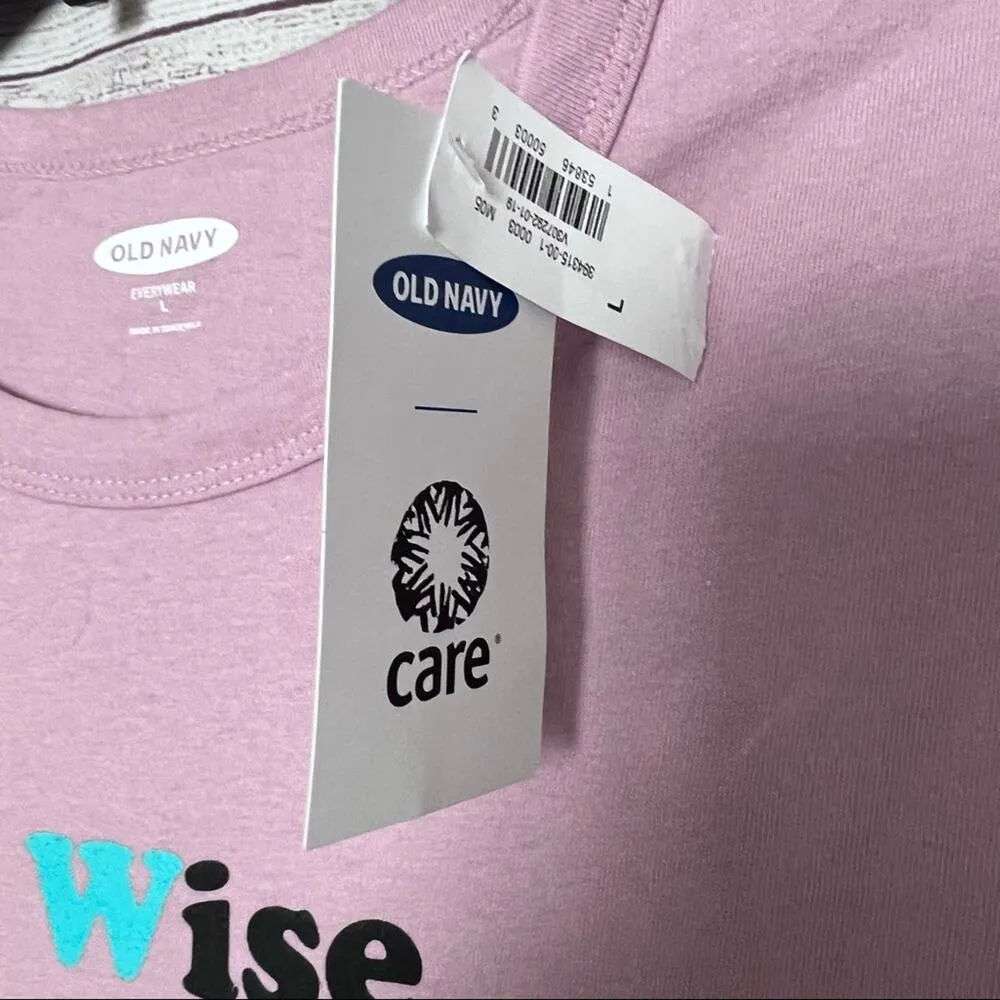 Old Navy Women's Pink Everywear Short Sleeve Graphic Tee Sz L - Image 4