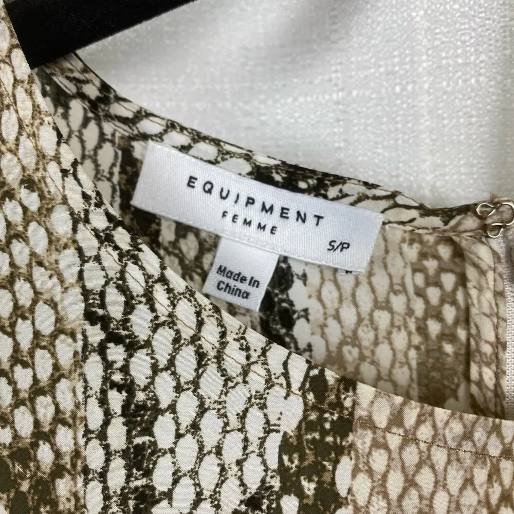 Equipment Femme Brown Snakeskin Print Tank Blouse Sz.S/P - Image 3