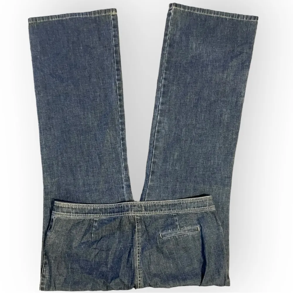 Lafayette 148 Wide Leg Denim Trousers Women Size 14 Classic High Waisted Jeans Blue - Image 5