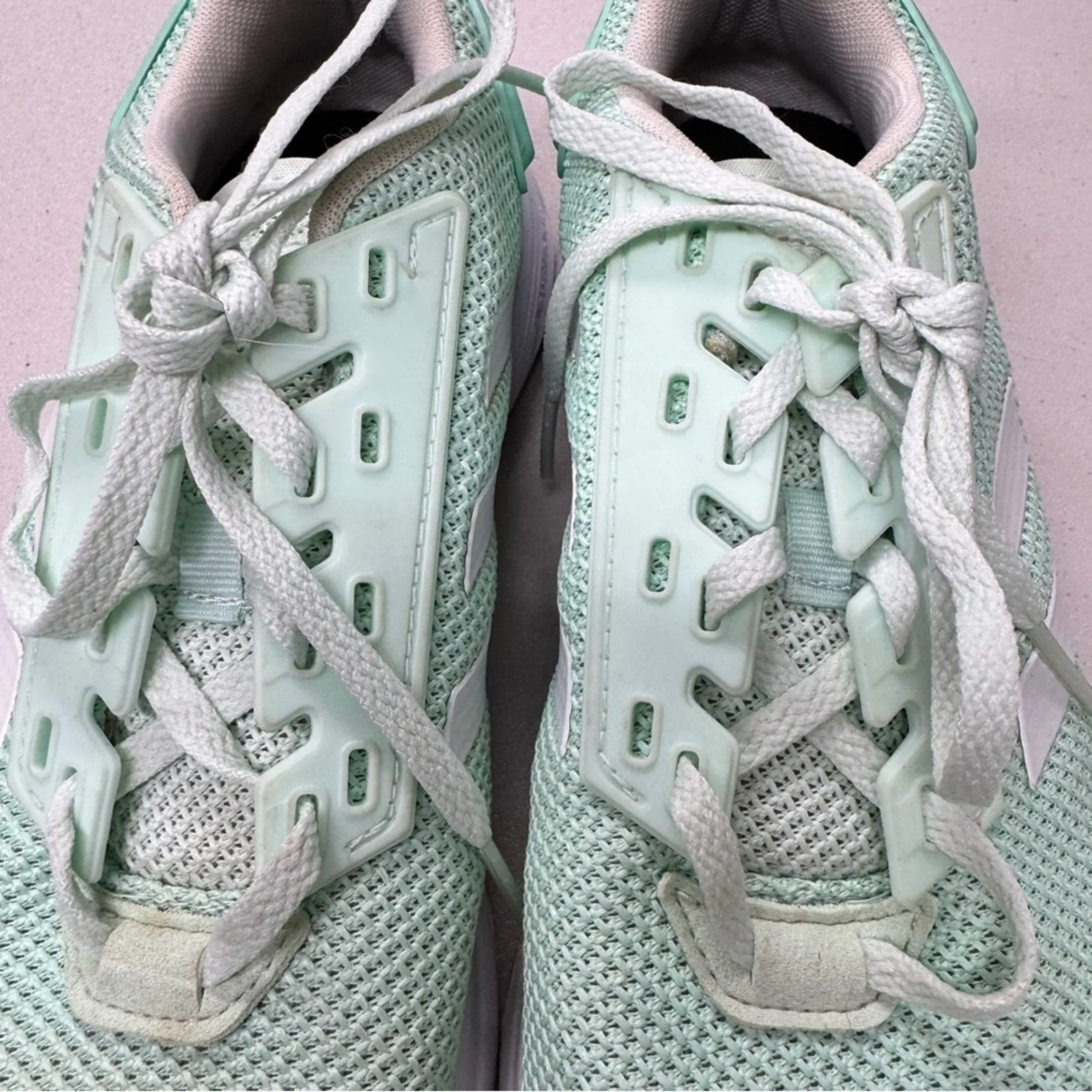 Adidas Duramo Mint White Running Shoes Sneakers Womens 8 Classic Athletic - Image 8