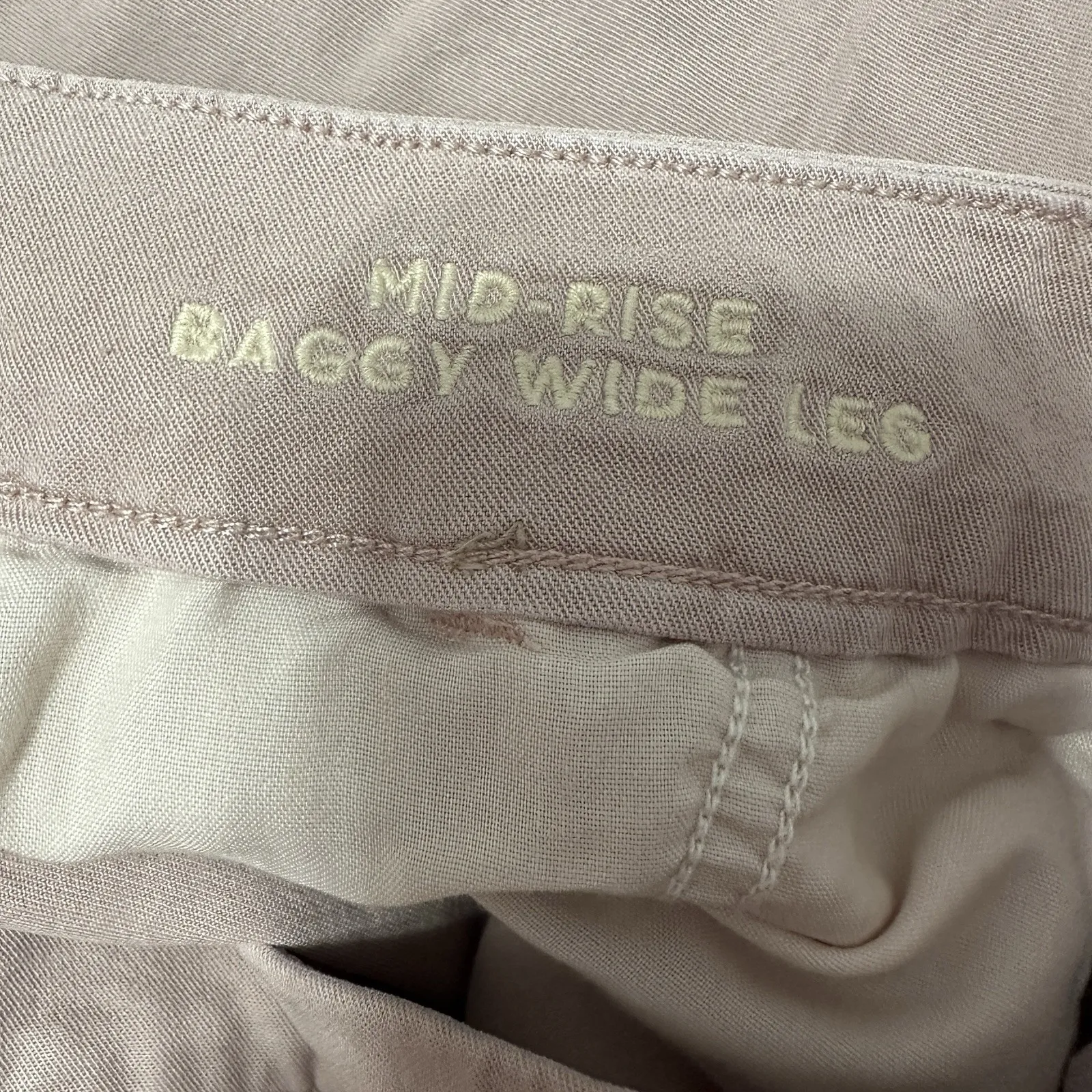 American Eagle Pants Womens Size 4Short Mid Rise Baggy Wide Leg Cargo Pink - Image 6