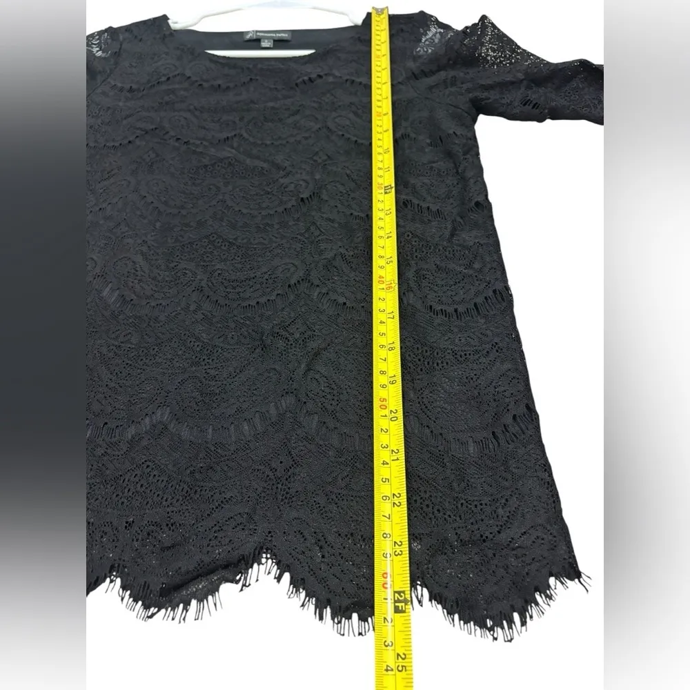 Adrianna Papell Black Lace 3/4 Sleeve Blouse Size S Teacher Workwear Office - Image 9