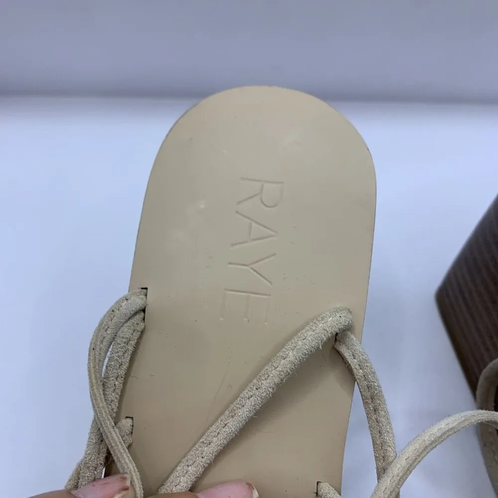 NWOB Raye Womens Voyage Heel Suede Square Toe Wrap Up Ankle Tie Size 7 E9 - Image 3