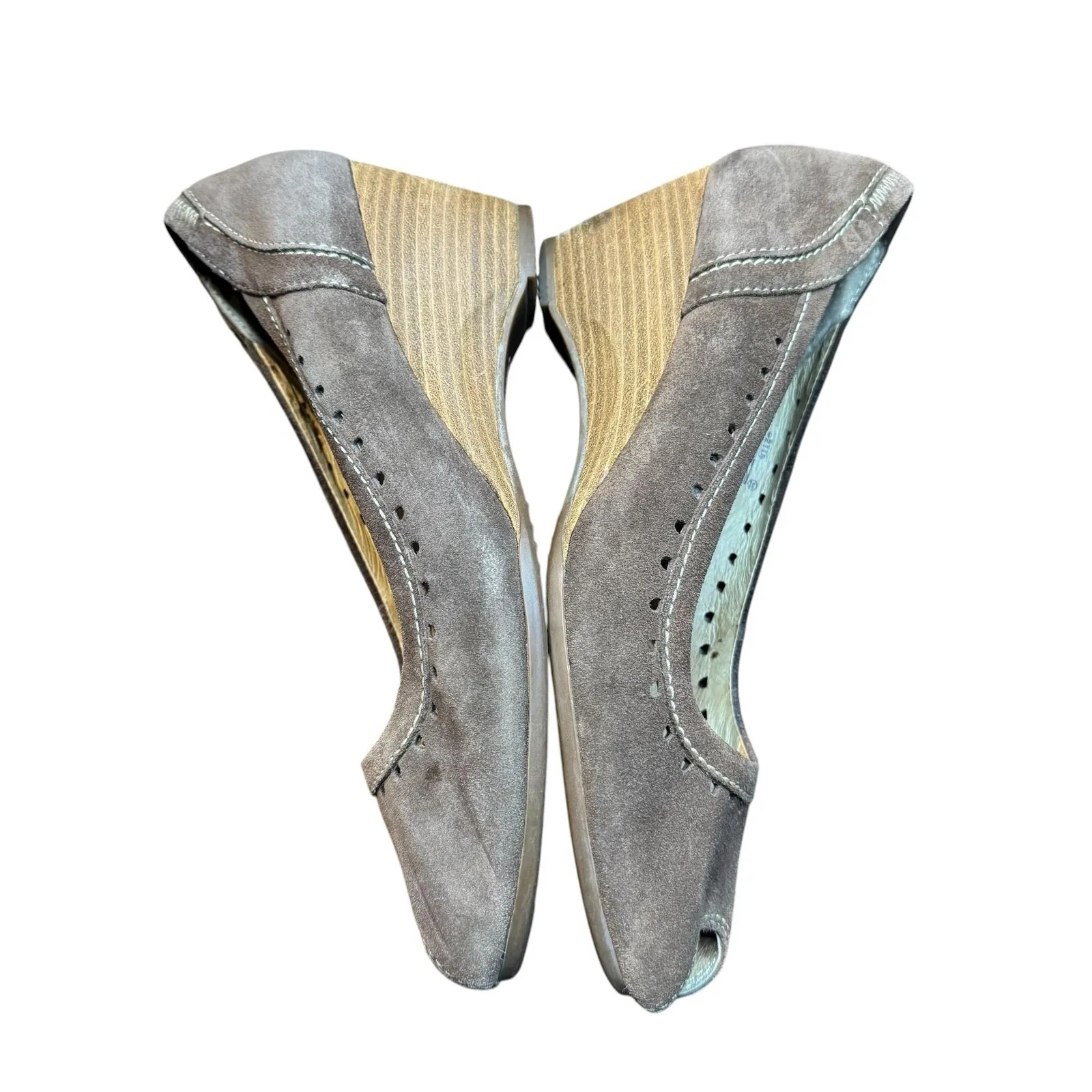 Josef Seibel Shoes Womens Size 39 Brown Suede Wedge Peep Toe Pumps Comfort 92115 - Image 6