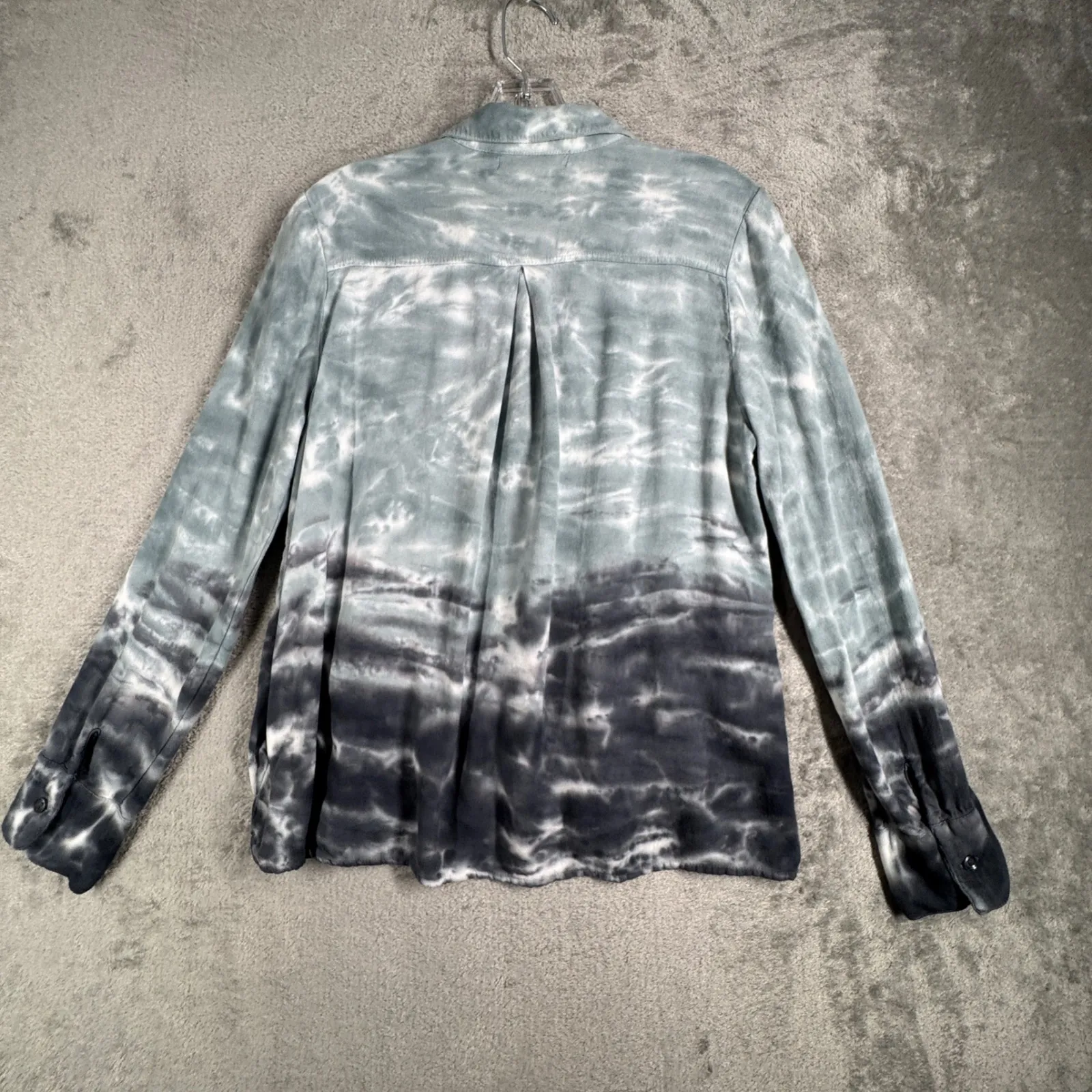 Young‎ Fabulous & Broke Shirt Tie Dye Button Down Hippie Blue White Womens XS - Image 3