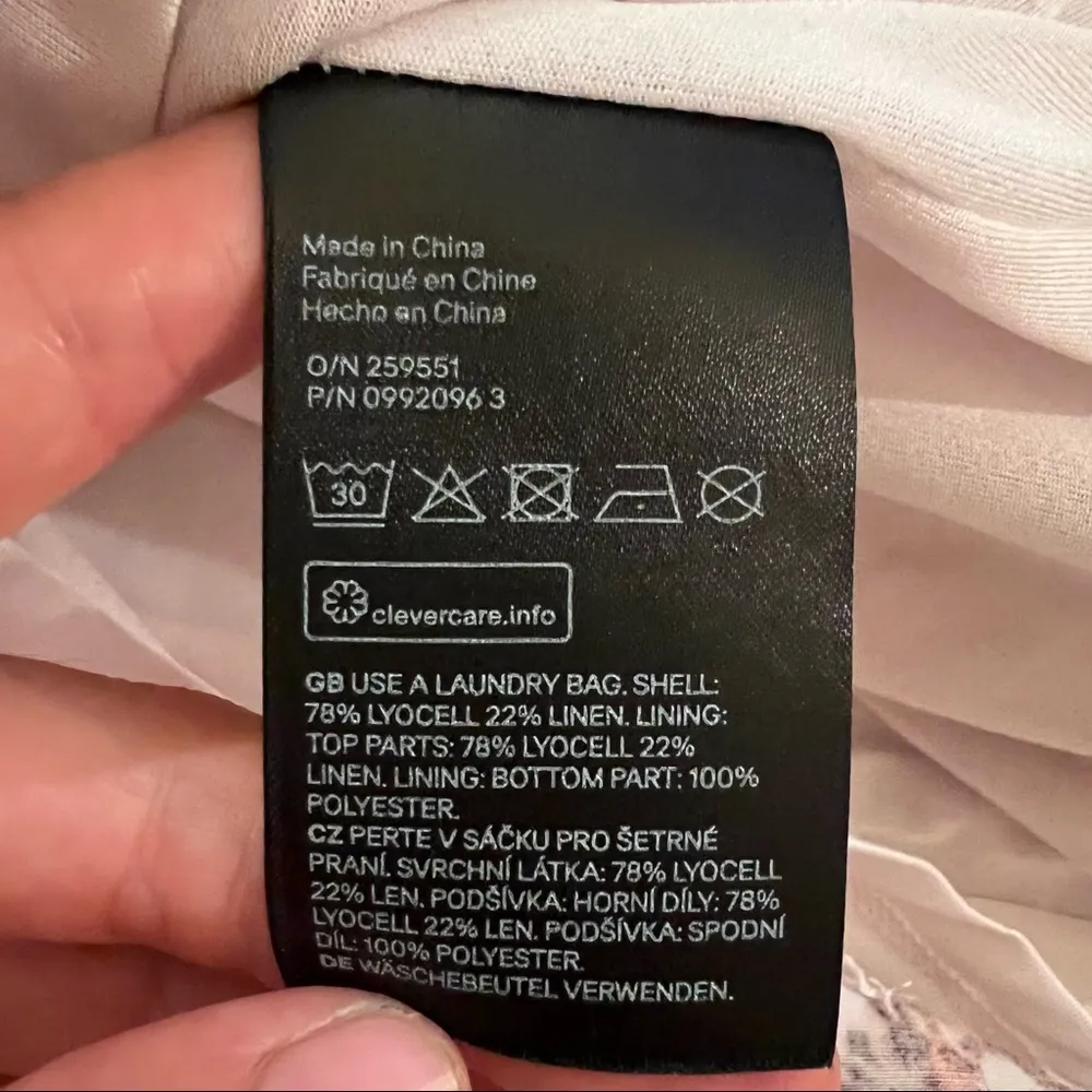 NWOT brock collection h&m mini linen dress powder pink floral size S C4 - Image 12