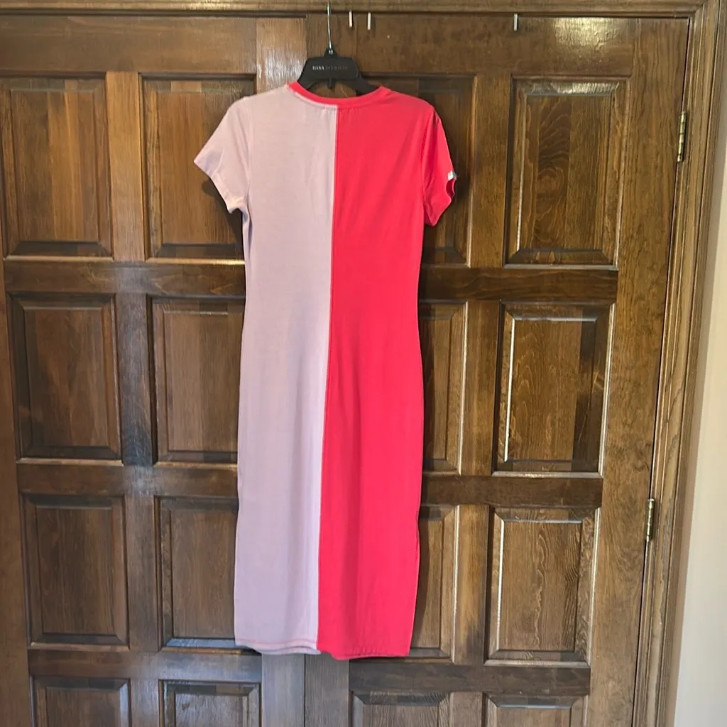 NWT Sam Edelman Circus NY Tabitha Colorblock Midi T-shirt Dress Medium Teaberry - Image 3