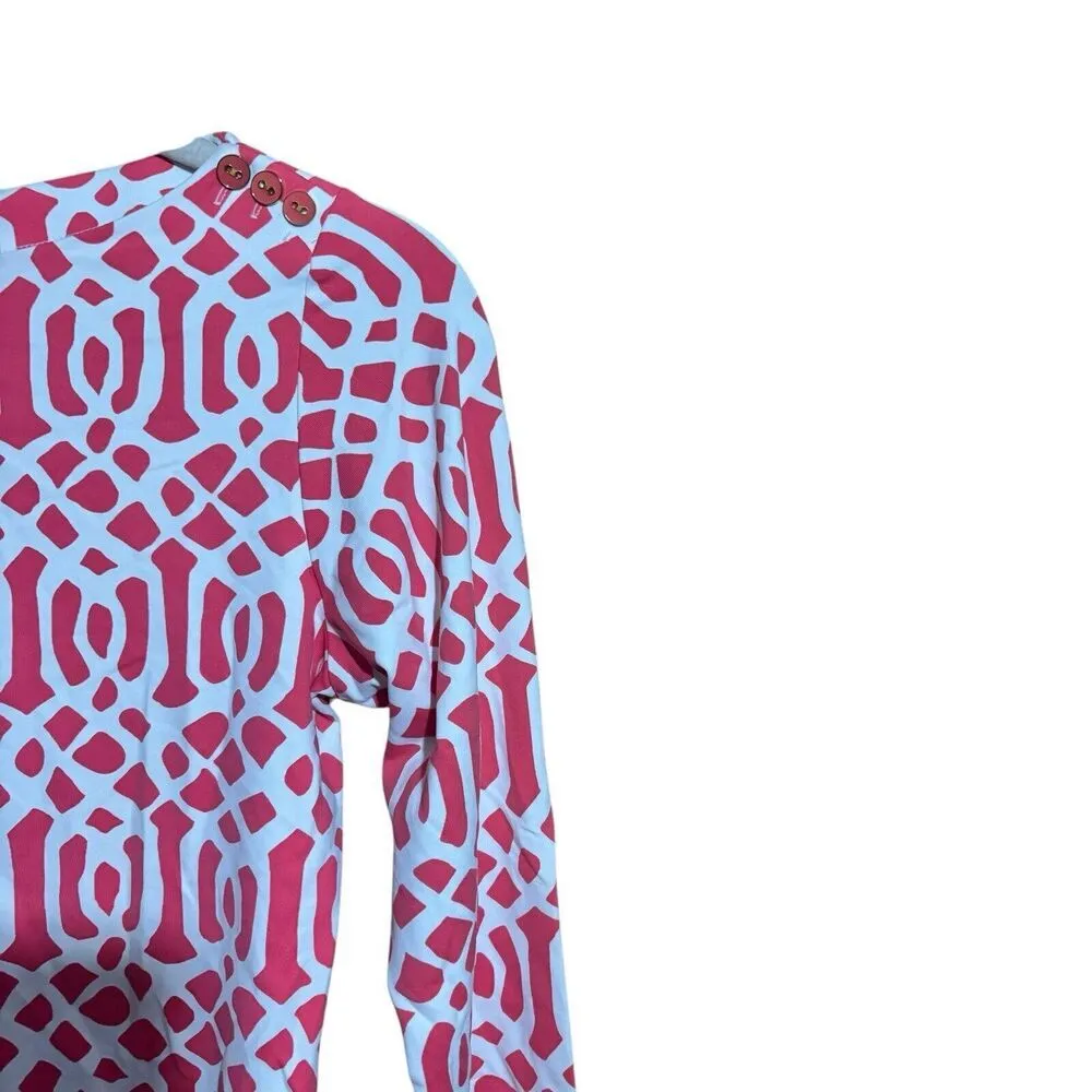 J McLaughlin Top Womens XS Multicolor Geometric Print Catalina Cloth Blouse - Image 3