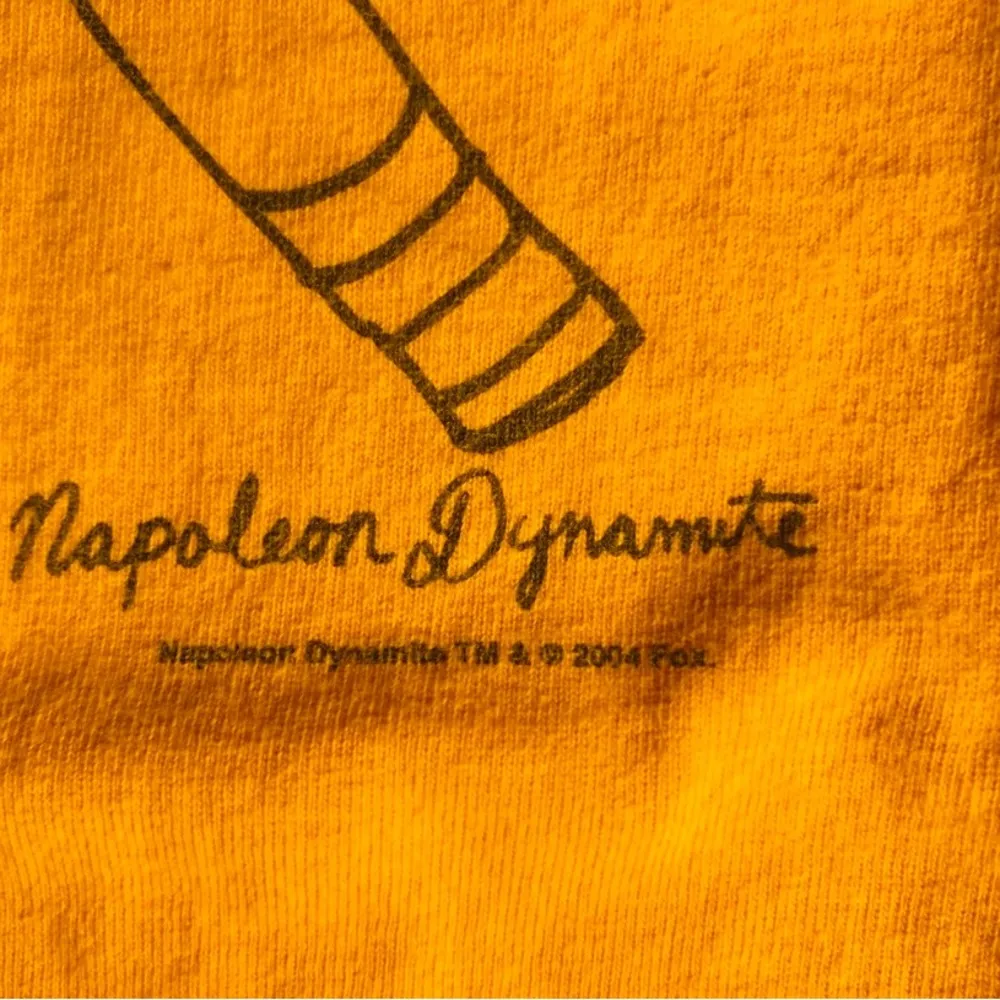 Napoleon Dynamite 2004 Promo “Flippin Sweet!” T shirt Yellow size small - Image 6