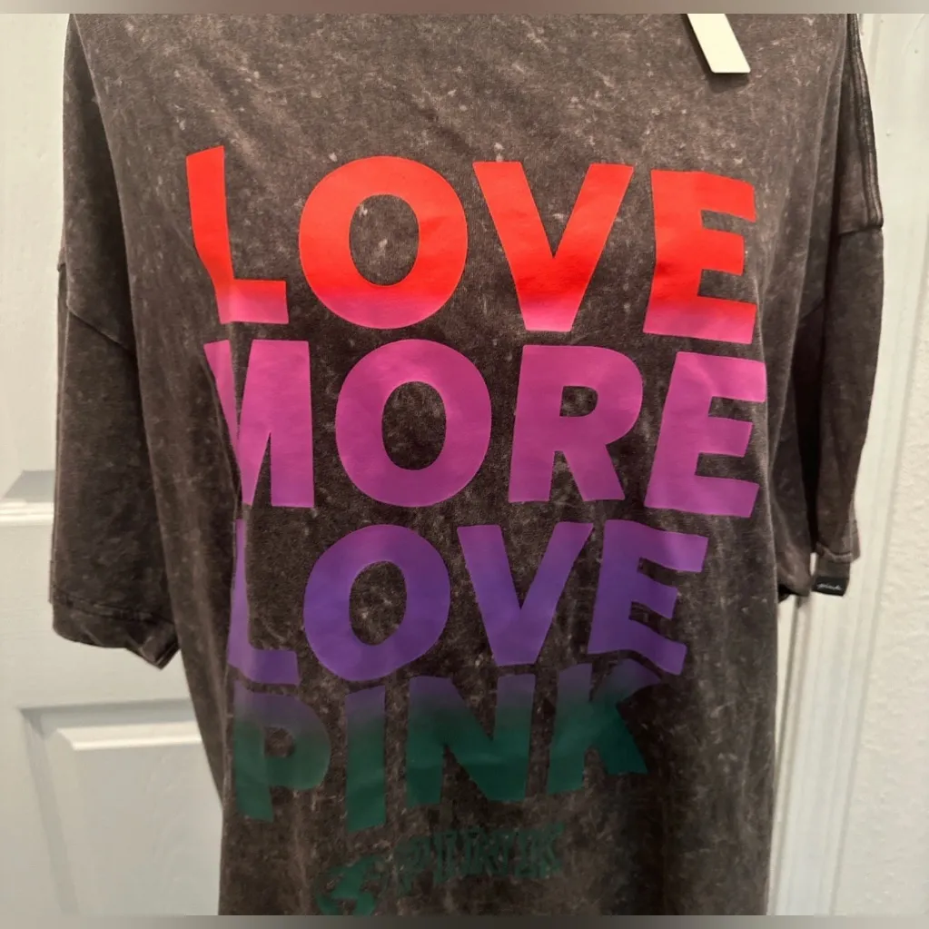 PINK Victoria's Secret Chacoal Tee - Image 2