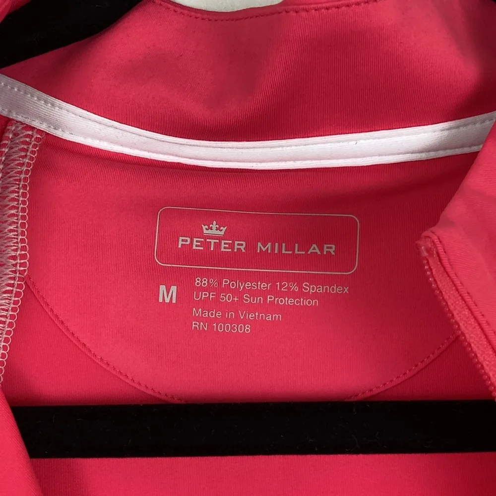 Peter Millar UPF 50+ Quarter Zip Long Sleeve Shirt Golf Women’s Size Medium Pink - Image 3