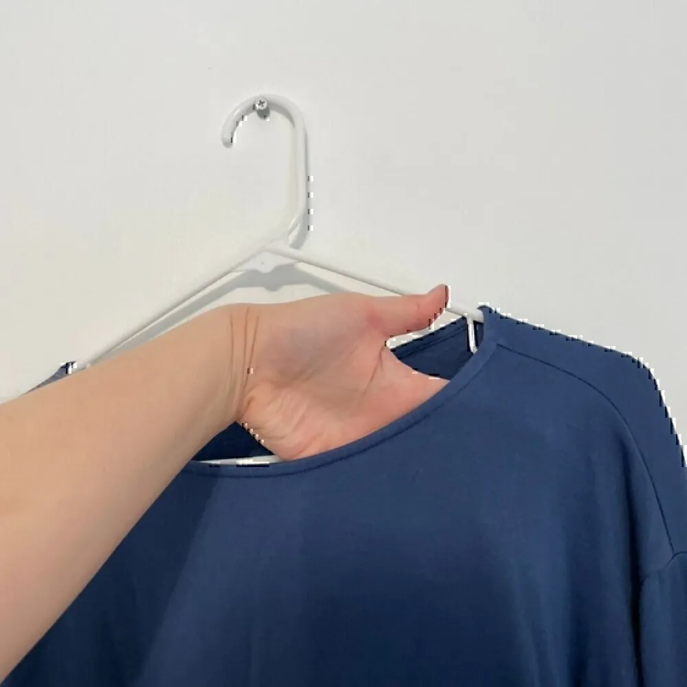 J. JILL Solid Blue Boat Neck Long Sleeve Fleece Lined Side Zip Zippers Tunic Top Size XS - Image 3