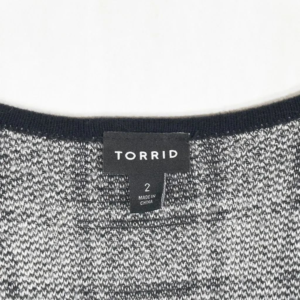 Torrid Plus Size 2X Dress Plaid Bodycon‎ Sweater Dress Black White Knee 969 - Image 11