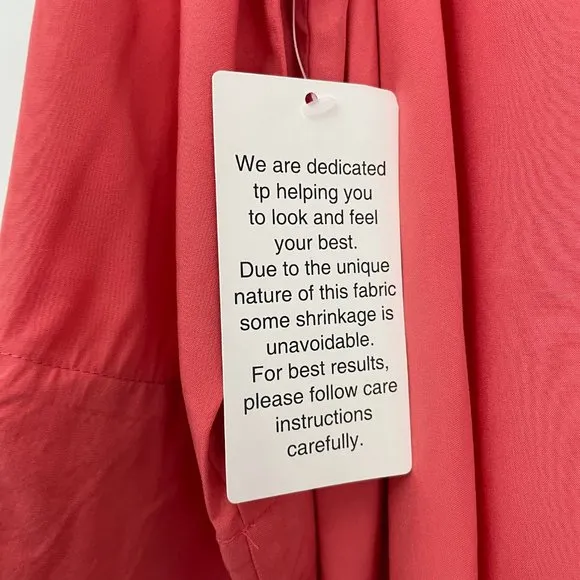 New  3/4 Sleeve Button Down Shirt Coral Size 14W - Image 11