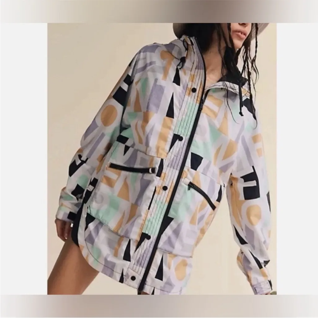 FP Movement Singing in the Rain Printed Packable Jacket Size M Size M - Image 2