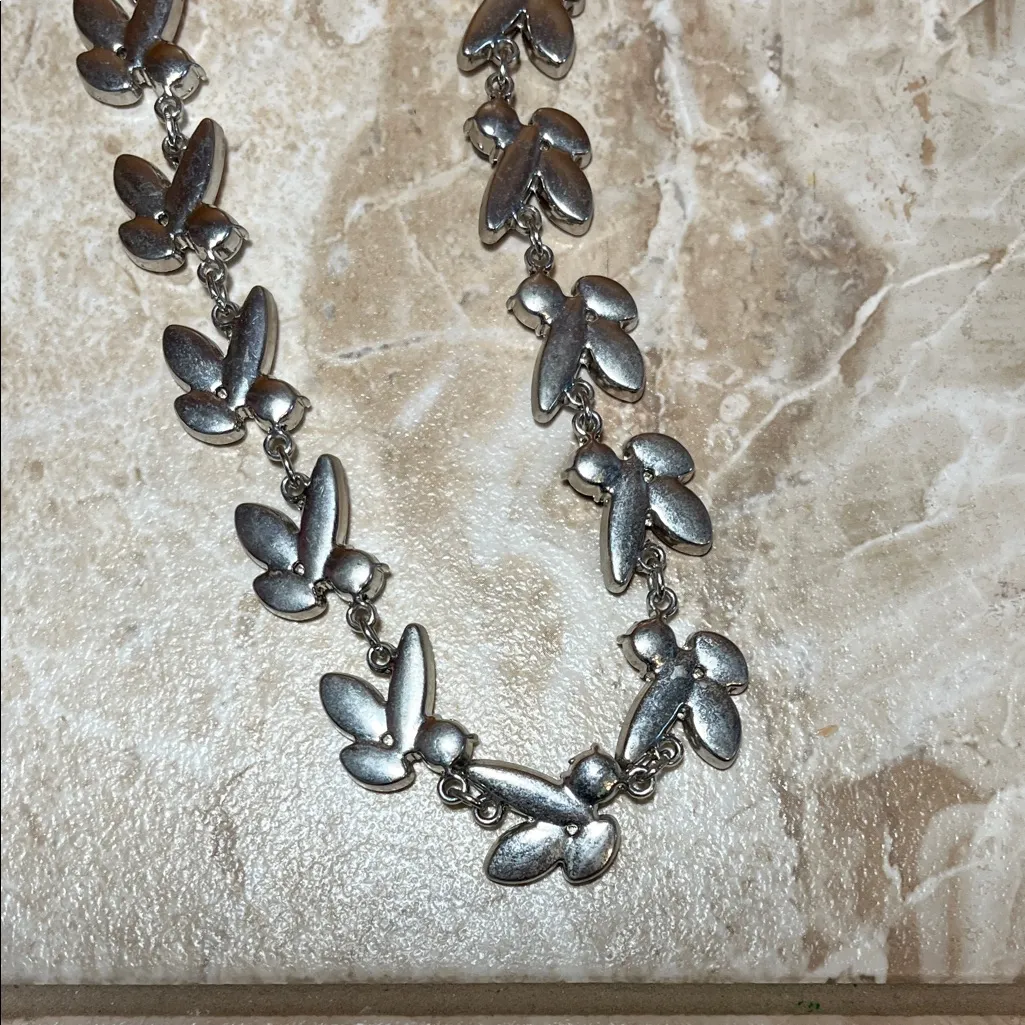 White House Black Market Pink and Silver Statement Necklace & Earrings Set - Image 12