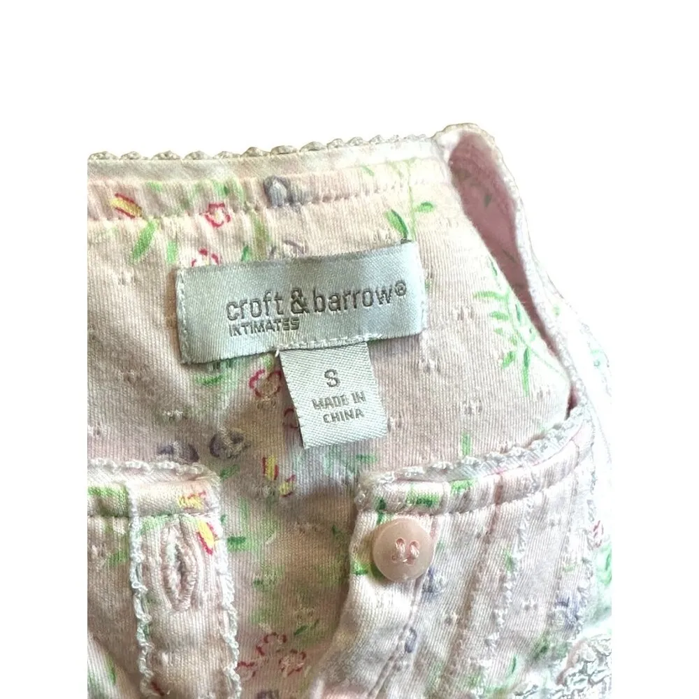 Croft & Barrow Sleeveless Night Gown Light Pink Pin Tucking And Lace Detailing S - Image 4