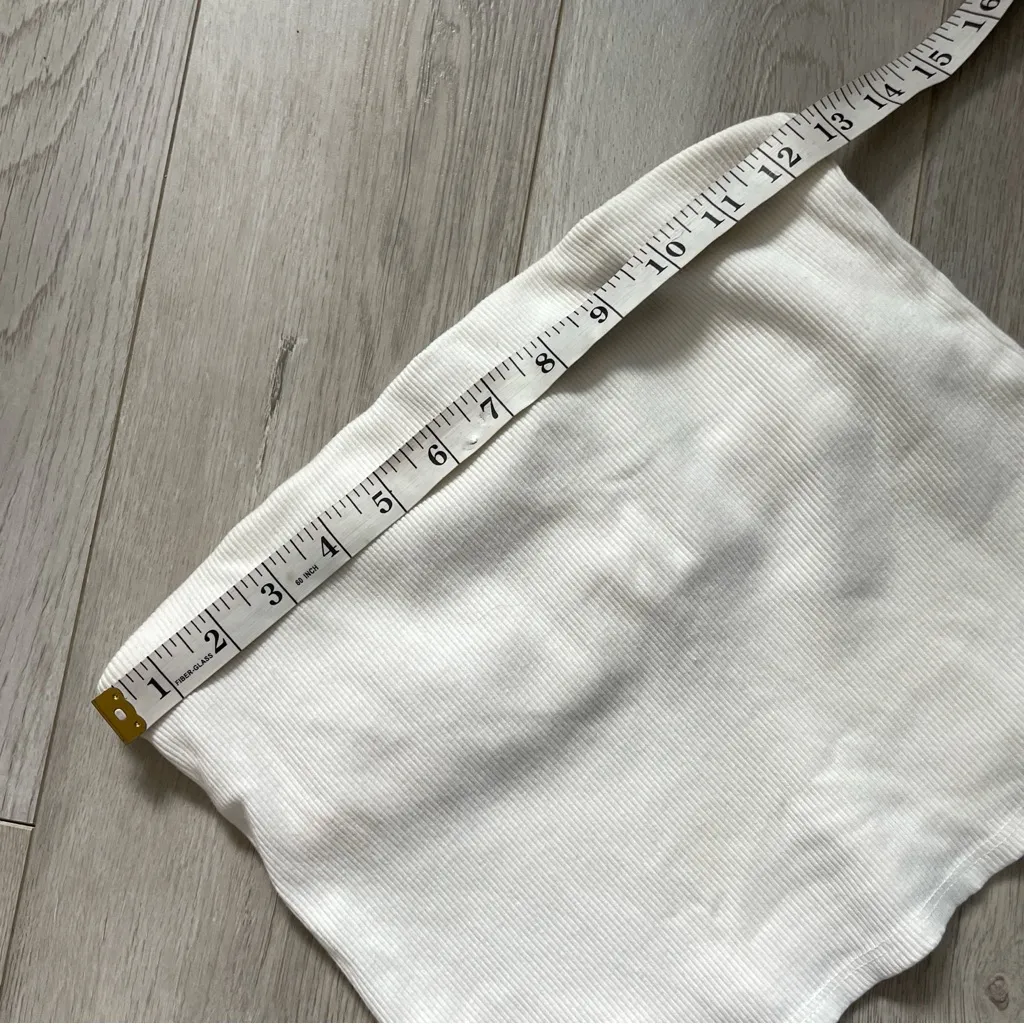 Donni Tube Top rib strapless crop womens White (small) travel summer minimalist - Image 4