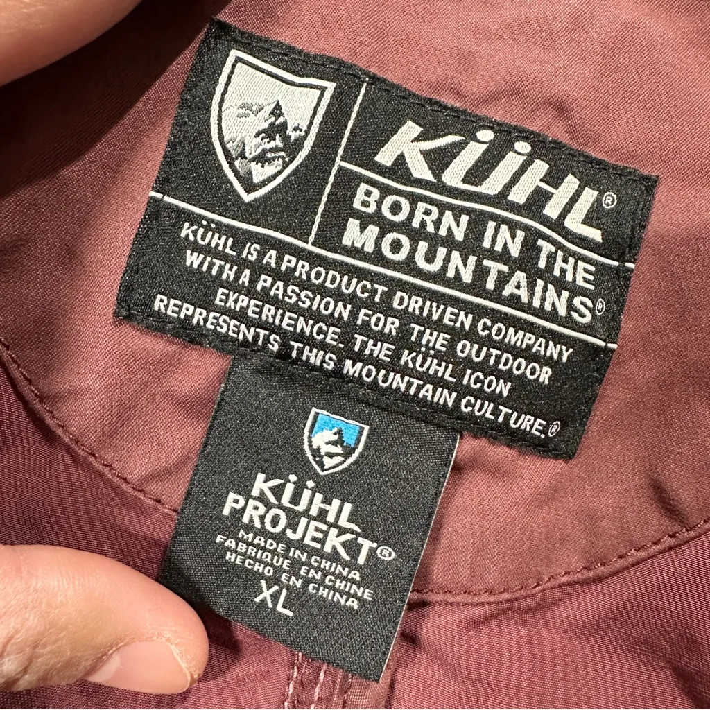 Kuhl Projekt Women’s Luna Rain Jacket Full Zip Waxed Water Resistant Raisin XL - Image 11