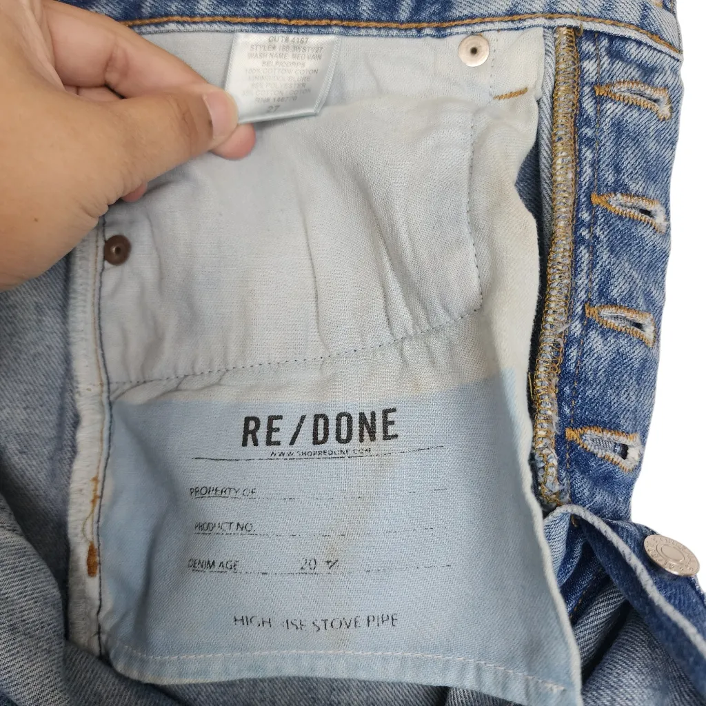 Re/Done High Rise Stove Pipe Cropped Jeans - Image 9