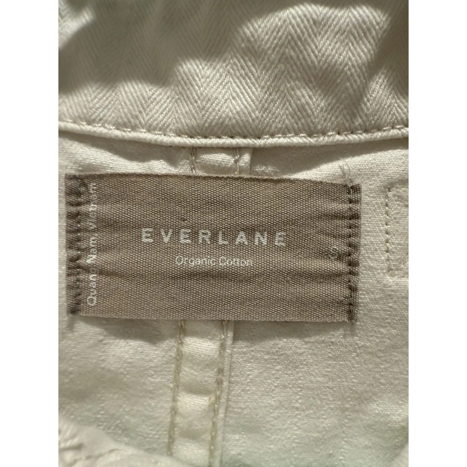 Everlane Women’s The Organic Cotton Herringbone Jacket Bone Size S Small Relaxed - Image 5