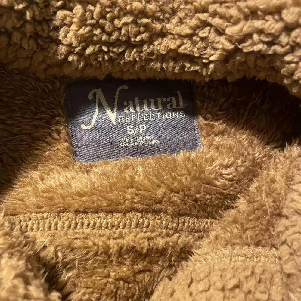 Natural Reflections Jacket Women's Size S Sherpa Full Zip Rust Soft Teddy Brown - Image 2
