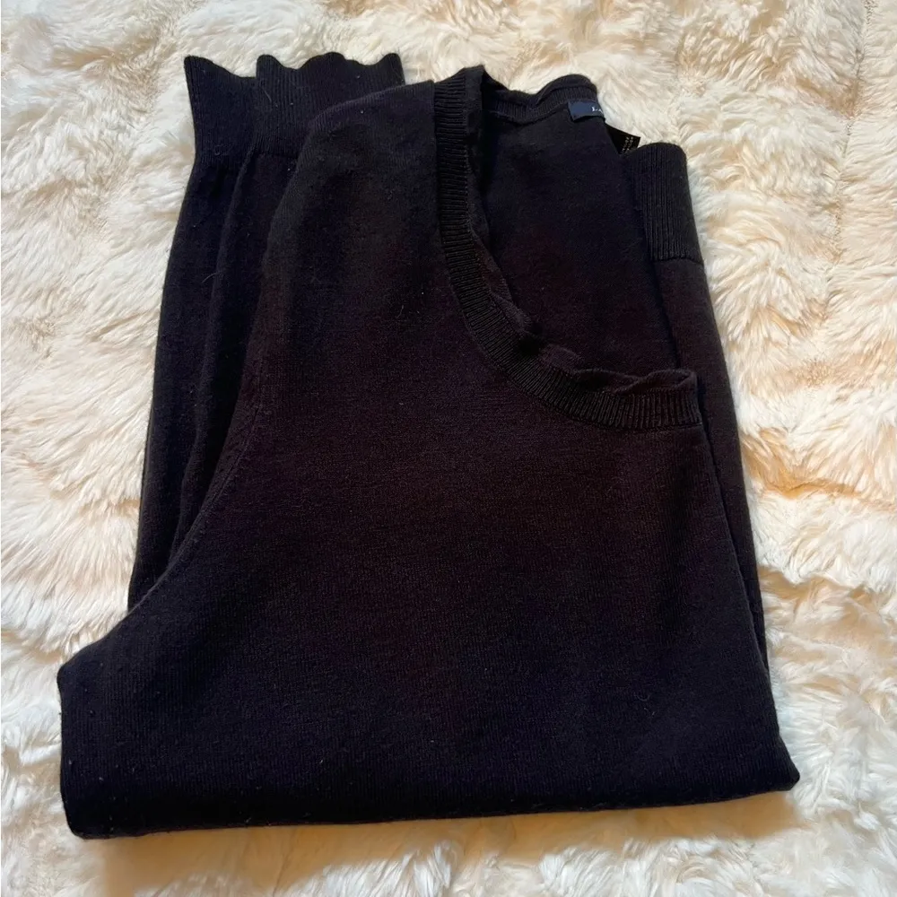 Lands' End Black Crew Neck Sweater Soft Knit Casual Sz XL 18 - Image 6