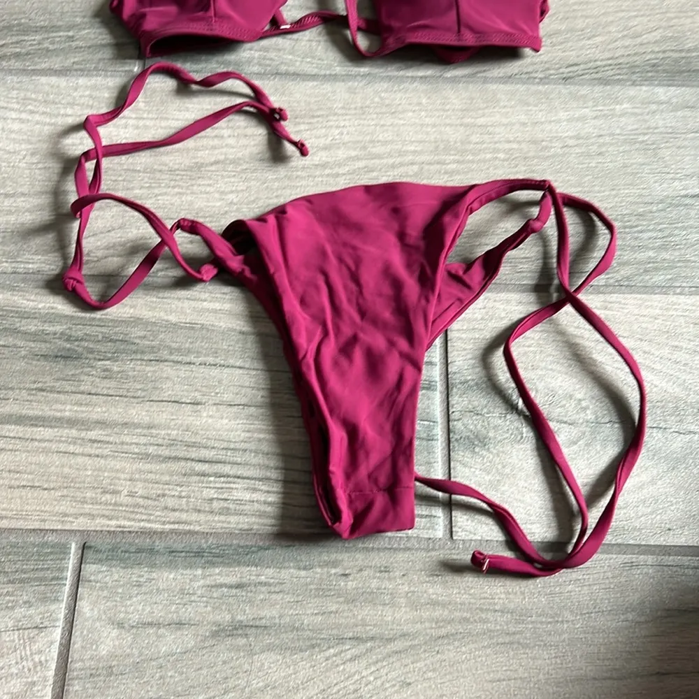 Zaful  burgundy bikini set - Image 7