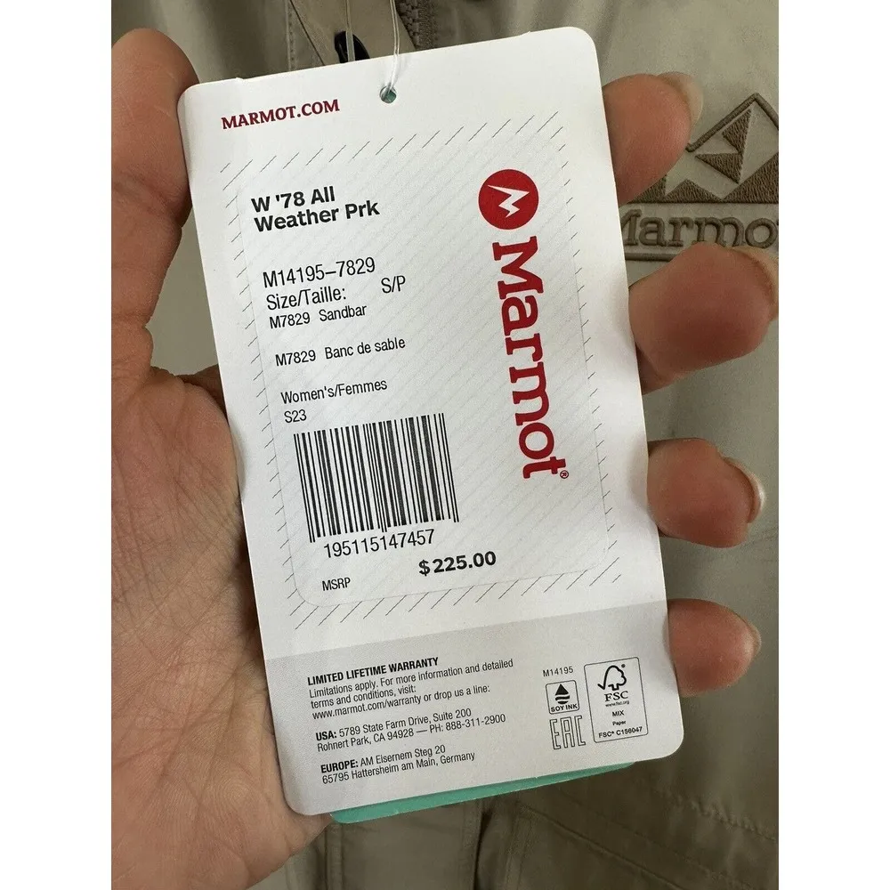 Marmot Women's Parka Coat Jacket Sz S 78 All-Weather Water/Windproof NanoPro NWT - Image 7