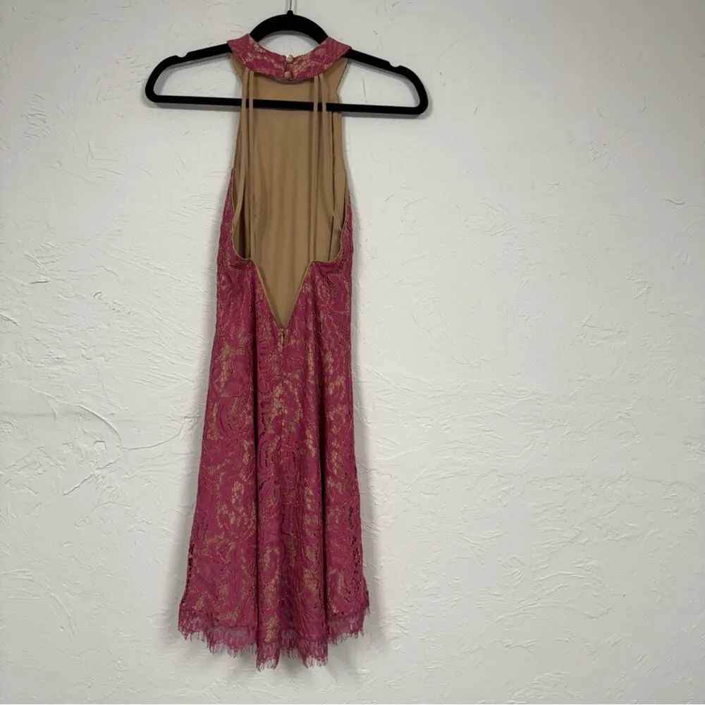 Dress The Population Pink Lace Mini Dress Womens S Sleeveless Cocktail Formal - Image 10