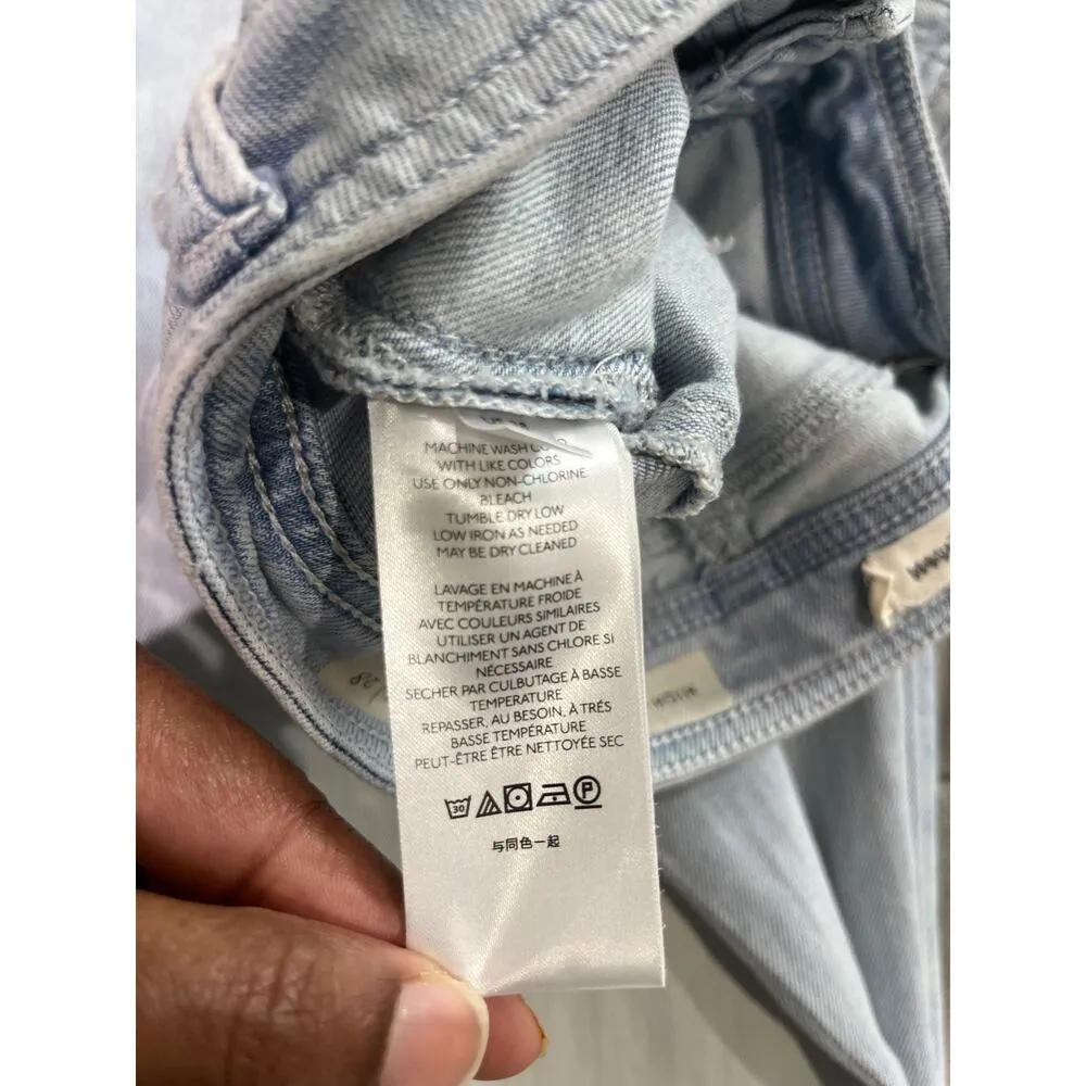 Pilcro By Anthropologie High Rise Trouser Bootcut Denim Jeans Light Blue Wash 28 - Image 6