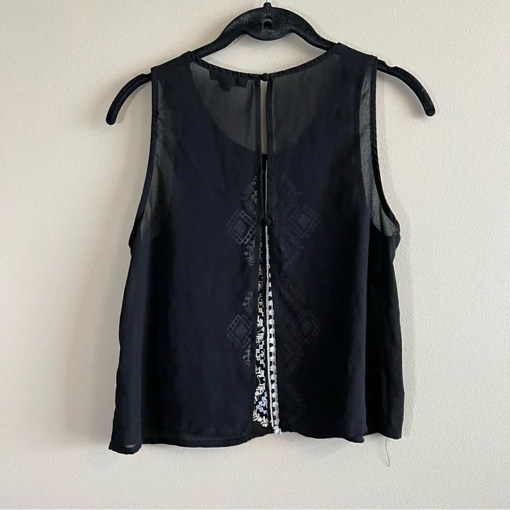 ✨ Iris Los Angeles Black Sheer Top Medium - Image 3