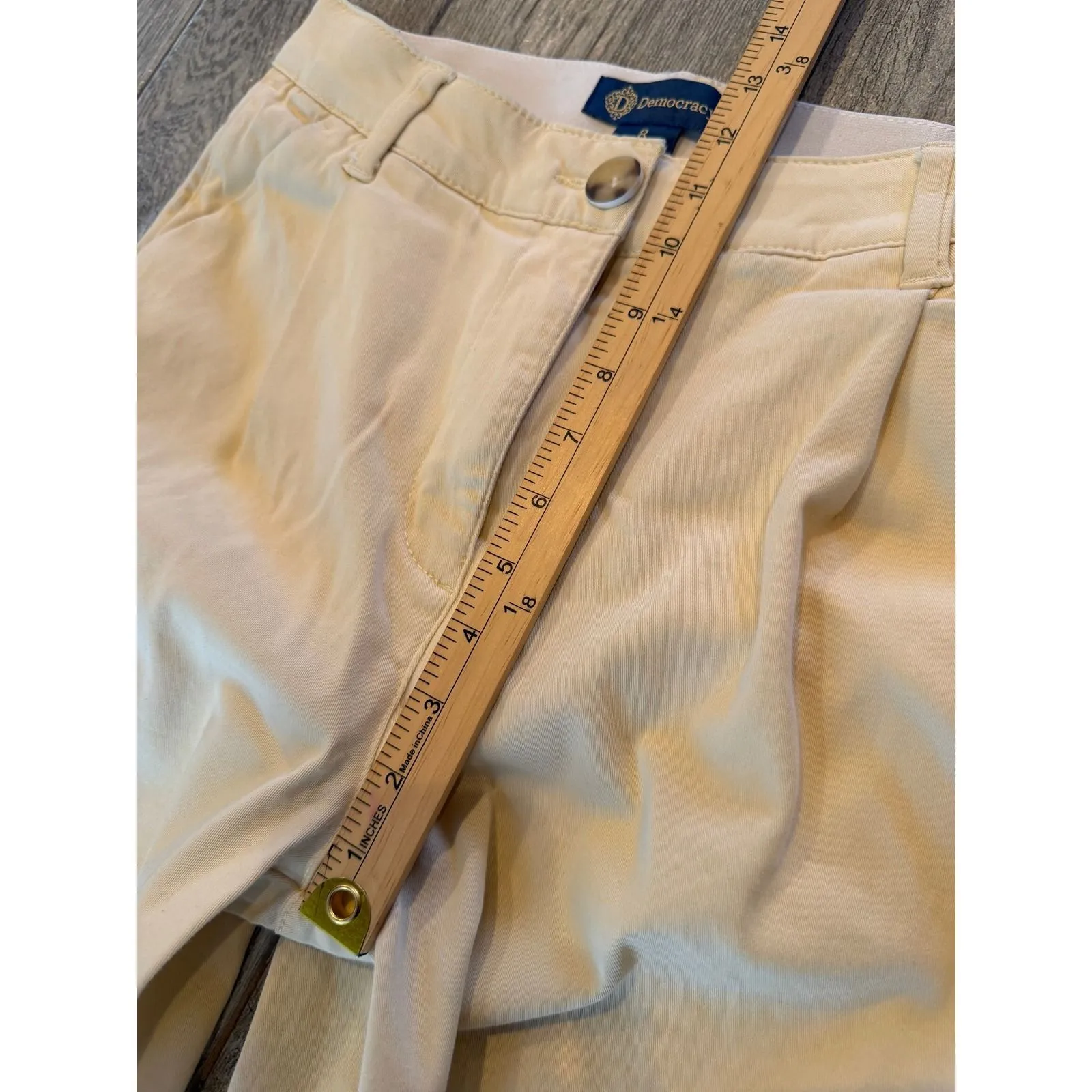 Democracy Khaki Wide Leg Pants Size 8 Trousers Pant Pleated Rayon Ab Solution - Image 8