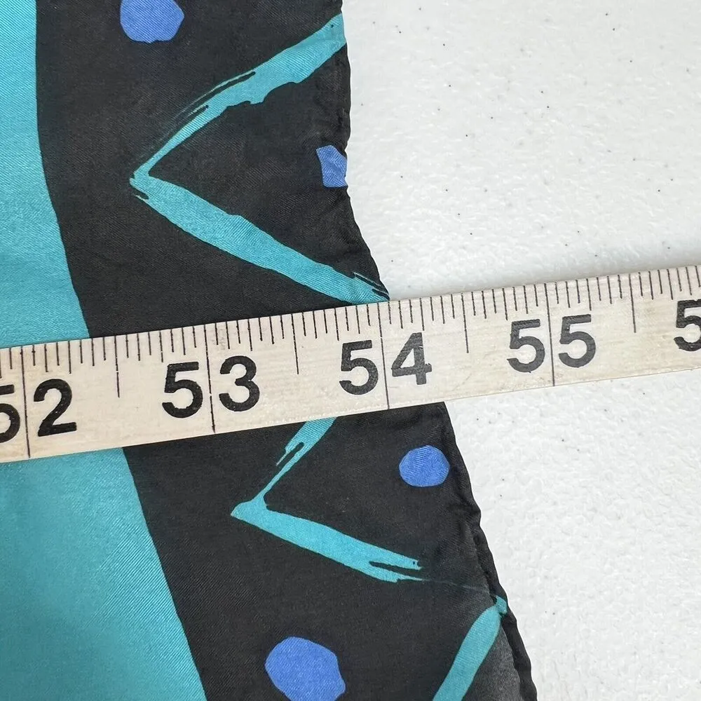 Vintage 100% Silk Rectangle Scarf Retro 90’s Print Preppy Chic Groovy Colorful - Image 6