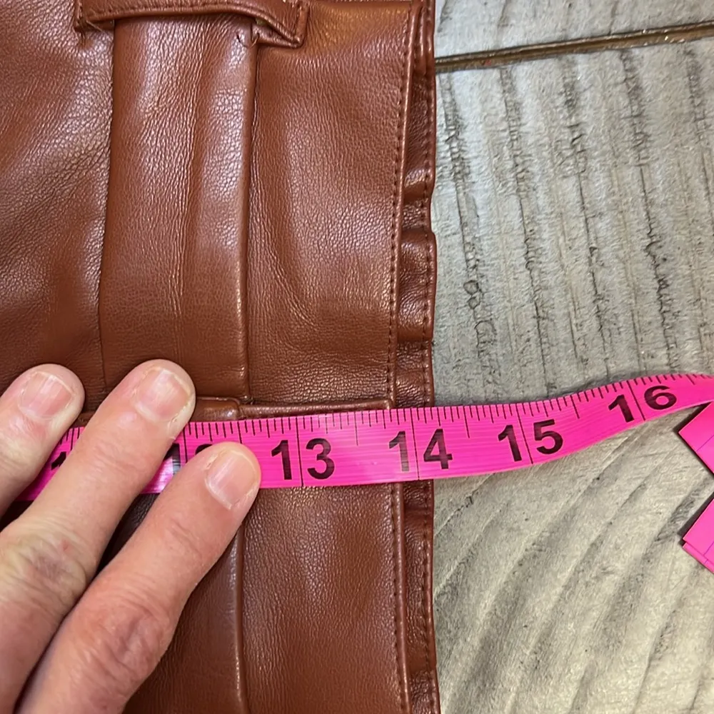 BB Dakota Womens Vegan Leather Paper Bag Pants Mahogany Brown EUC - Image 8