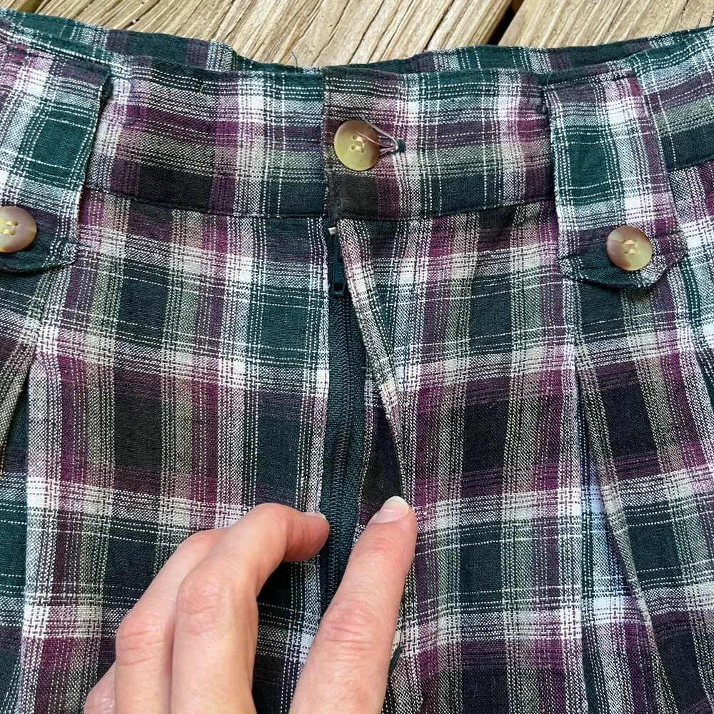 Palmetto's Women's Vintage Preppy Plaid High Waisted Shorts Size 26" Waist - Image 5